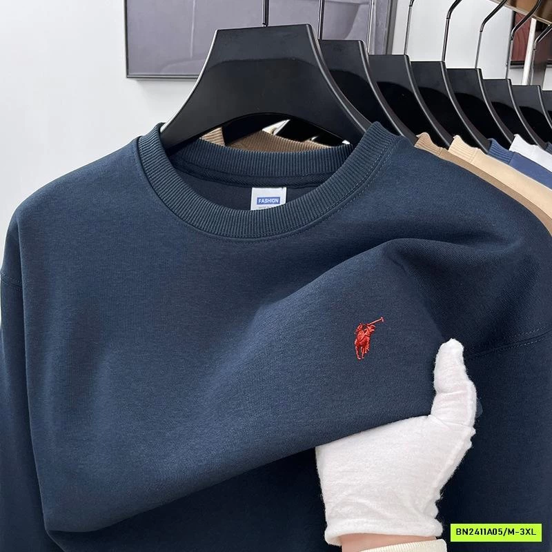 ÁO NỈ NAM THÊU LOGO CỔ TRÒN