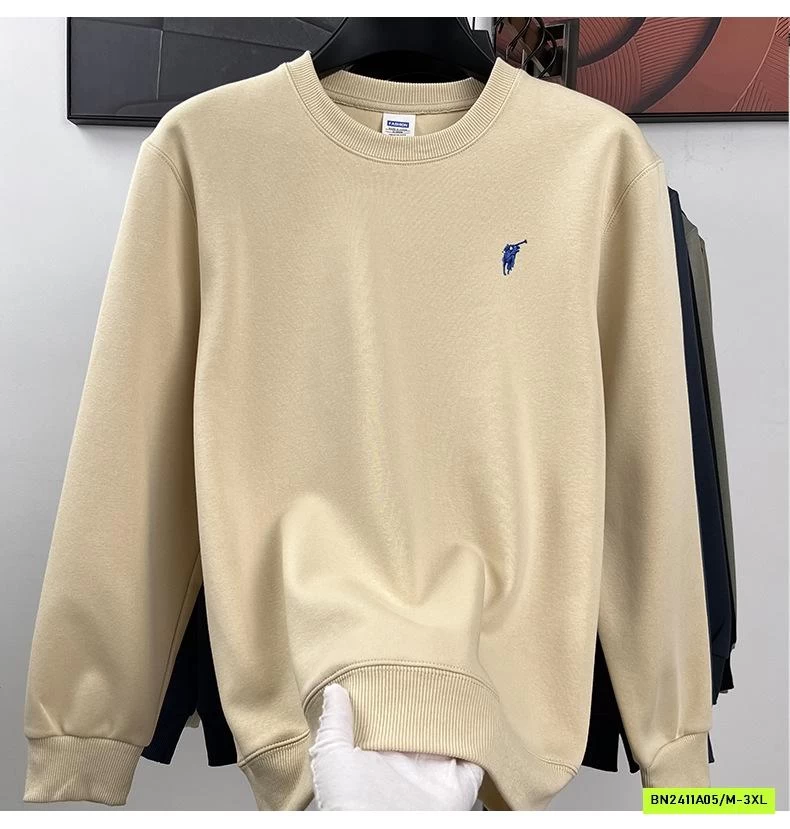 ÁO NỈ NAM THÊU LOGO CỔ TRÒN