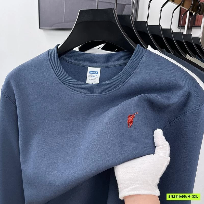 ÁO NỈ NAM THÊU LOGO CỔ TRÒN