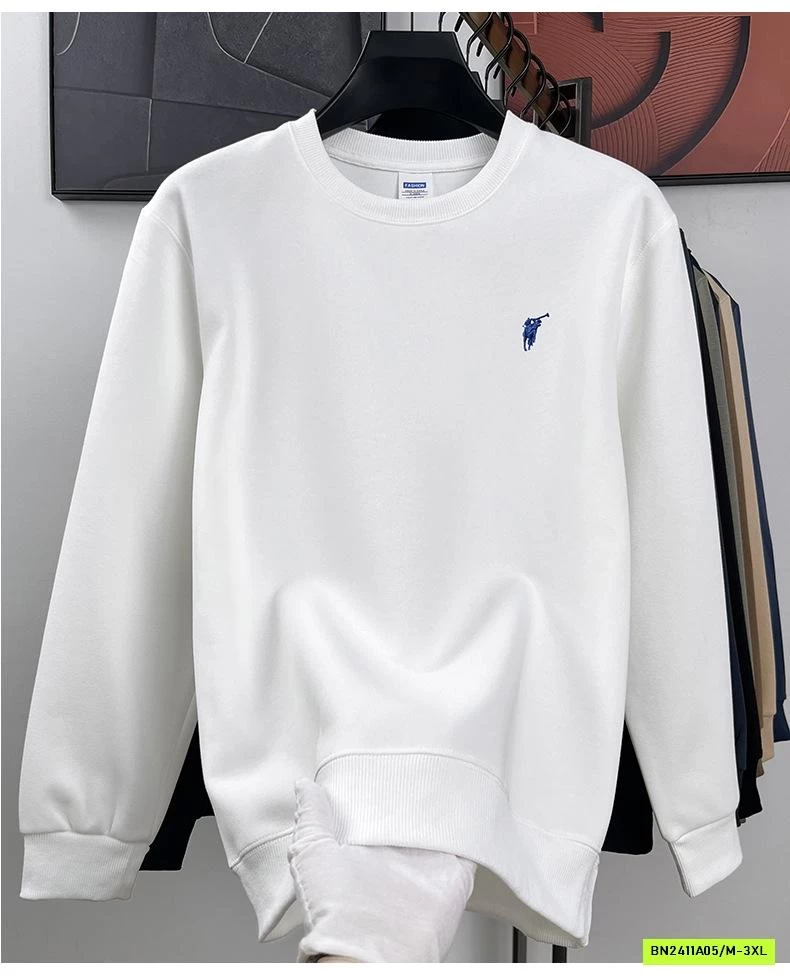 ÁO NỈ NAM THÊU LOGO CỔ TRÒN