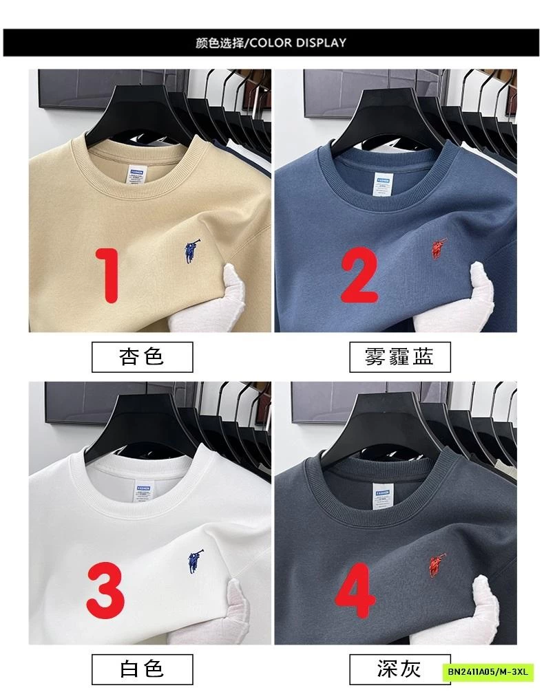 ÁO NỈ NAM THÊU LOGO CỔ TRÒN