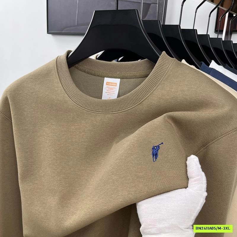 ÁO NỈ NAM THÊU LOGO CỔ TRÒN