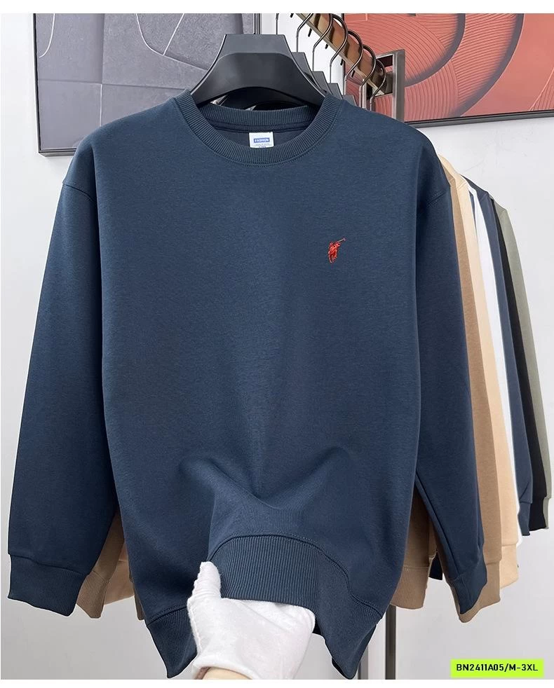 ÁO NỈ NAM THÊU LOGO CỔ TRÒN