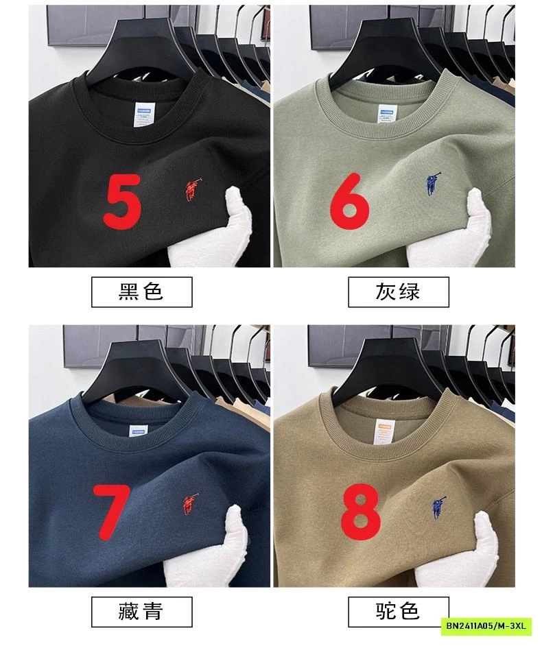 ÁO NỈ NAM THÊU LOGO CỔ TRÒN