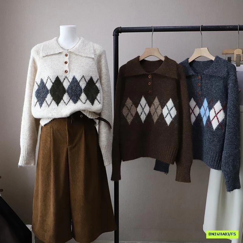 ÁO LEN TRÁM CỔ BẺ