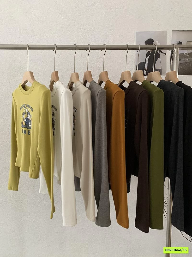 ÁO NỈ CROPTOP IN MICKEY