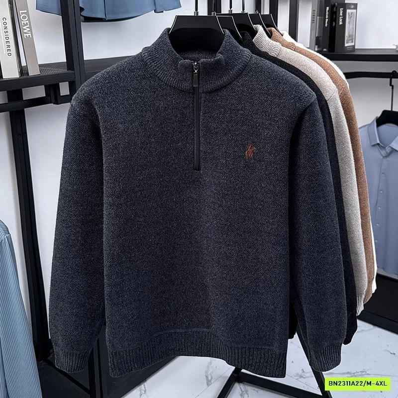 ÁO LEN LÓT NHUNG CỔ KHÓA NAM