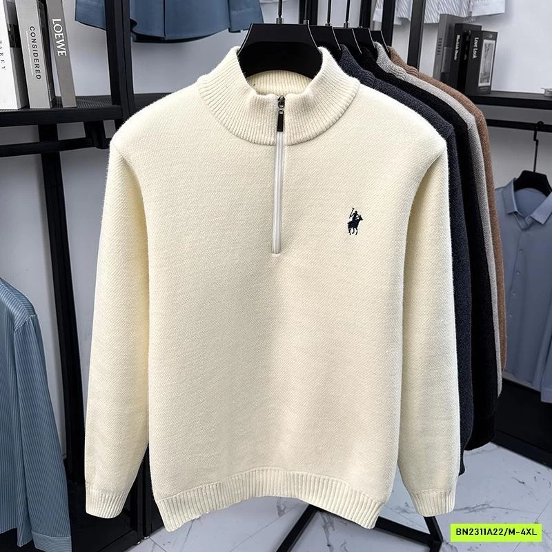 ÁO LEN LÓT NHUNG CỔ KHÓA NAM