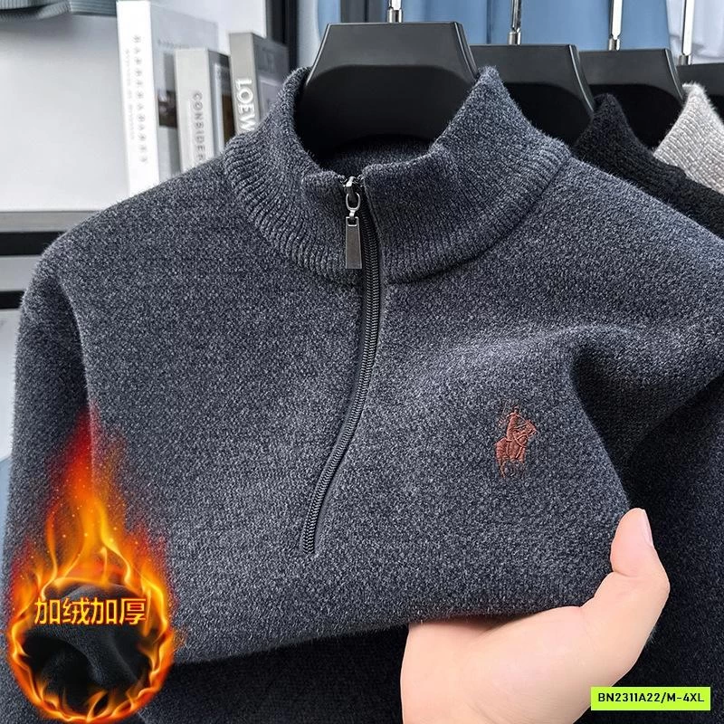 ÁO LEN LÓT NHUNG CỔ KHÓA NAM