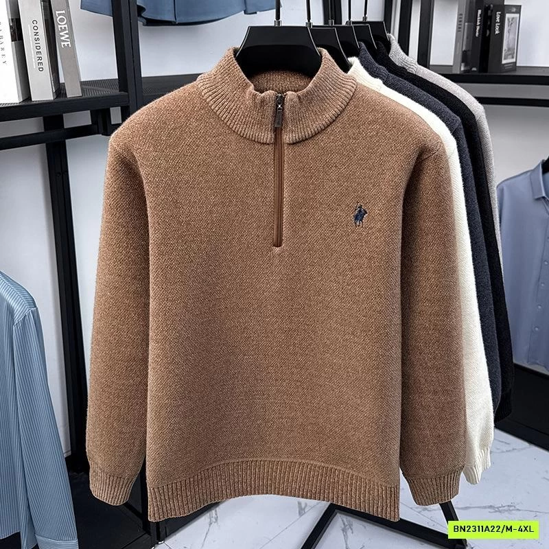 ÁO LEN LÓT NHUNG CỔ KHÓA NAM