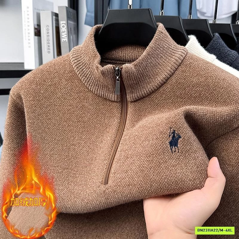 ÁO LEN LÓT NHUNG CỔ KHÓA NAM