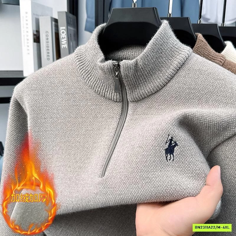 ÁO LEN LÓT NHUNG CỔ KHÓA NAM