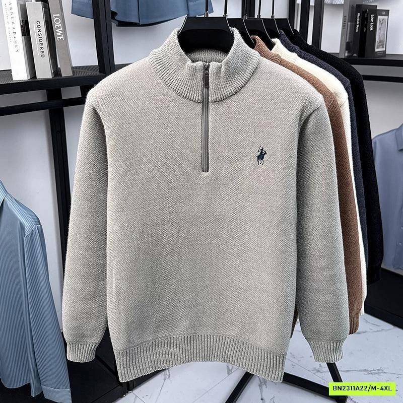 ÁO LEN LÓT NHUNG CỔ KHÓA NAM