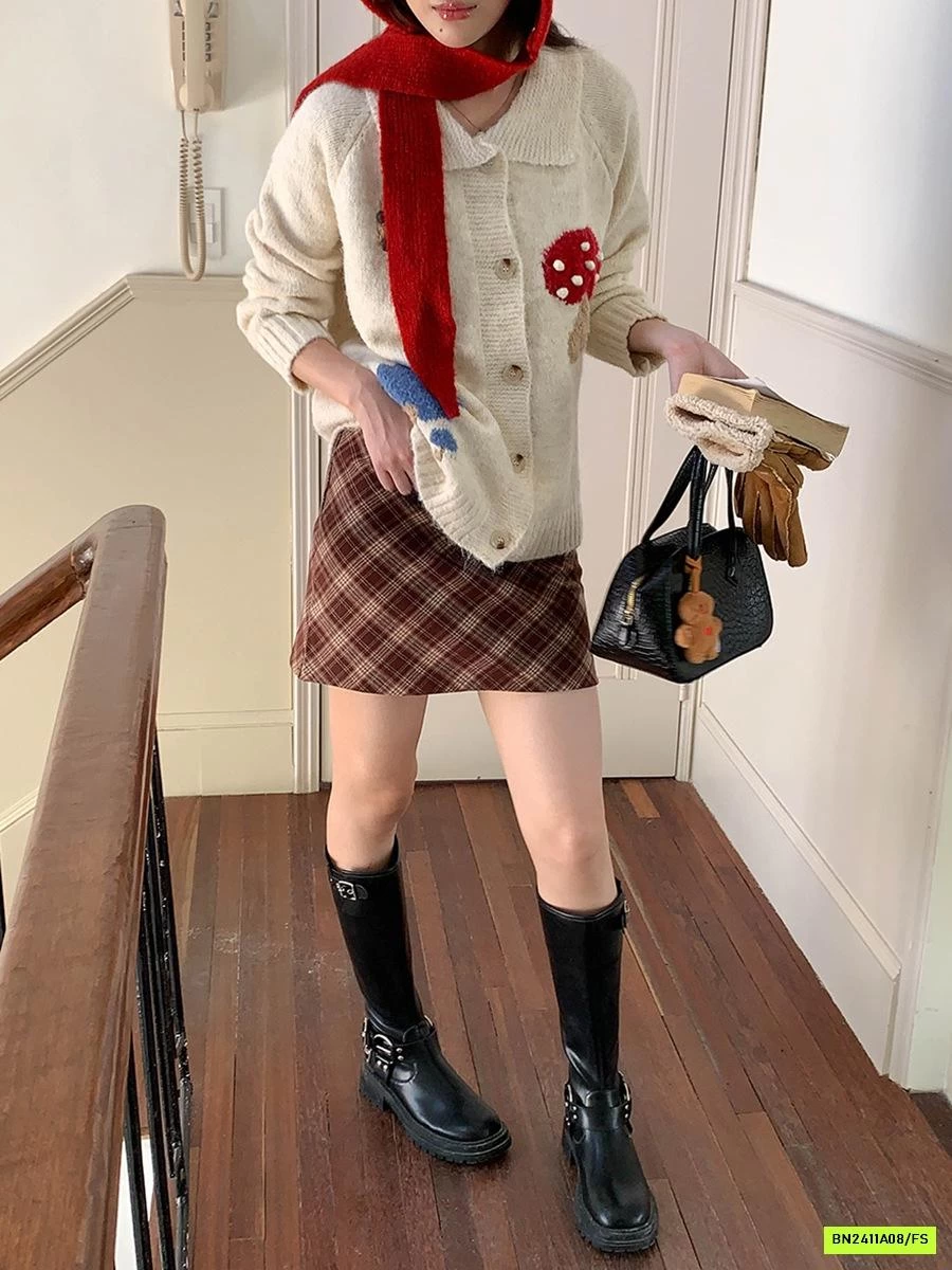 KHOÁC LEN THÊU NẤM VINTAGE