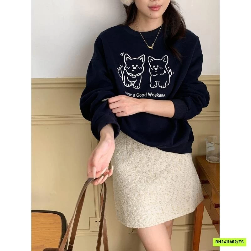 ÁO NỈ THÊU CÚN DỄ THƯƠNG