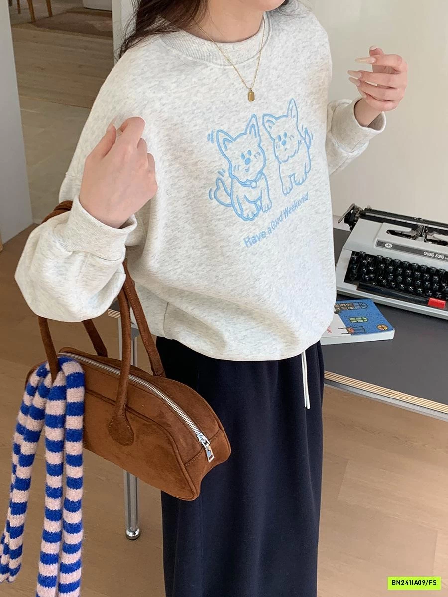 ÁO NỈ THÊU CÚN DỄ THƯƠNG