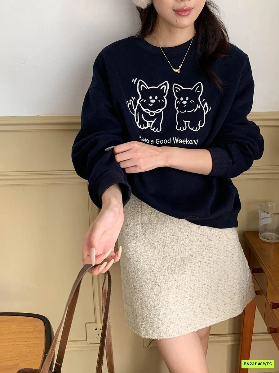 ÁO NỈ THÊU CÚN DỄ THƯƠNG