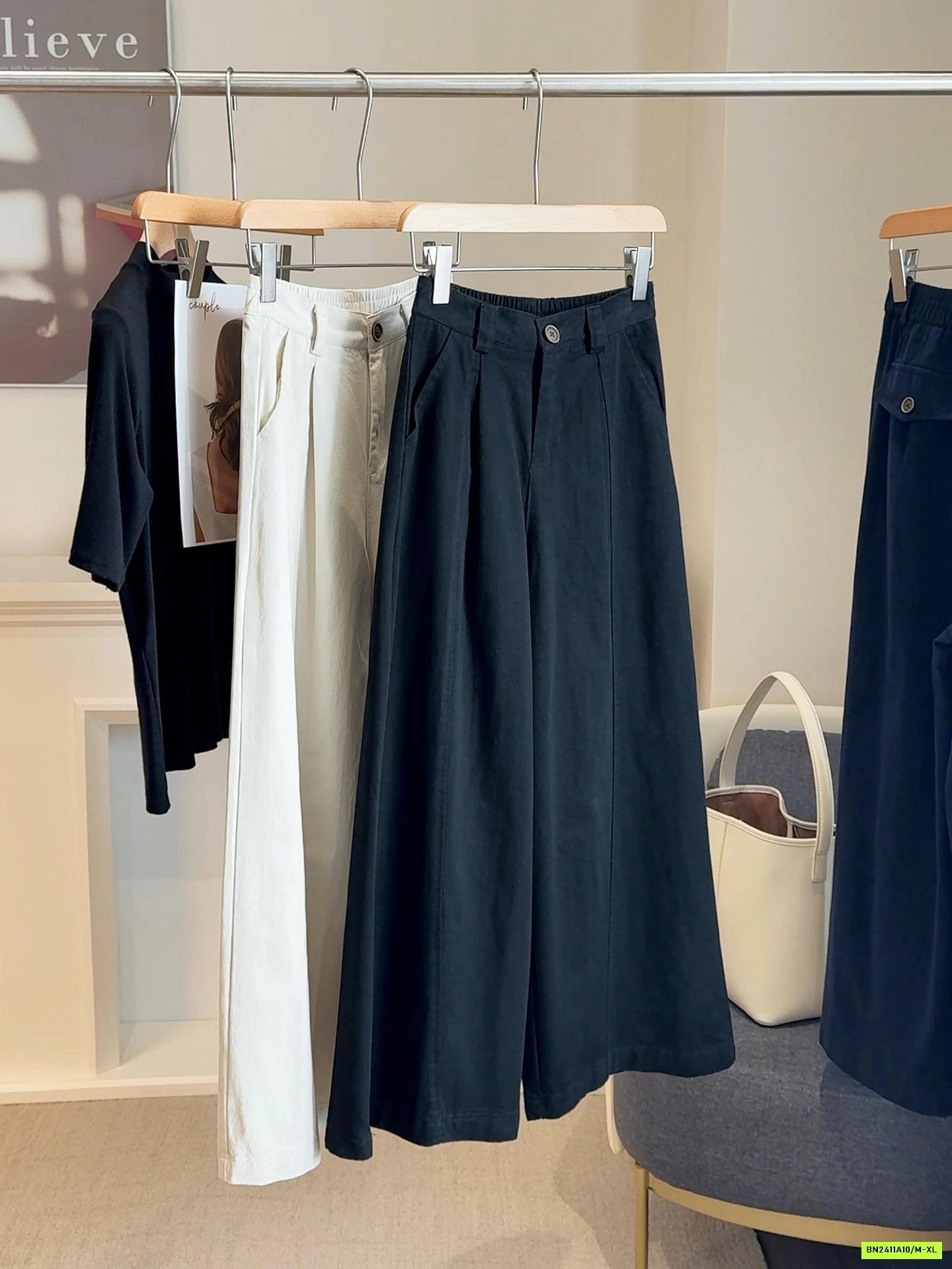 QUẦN THÔ ỐNG RỘNG CẠP LƯNG CHUN