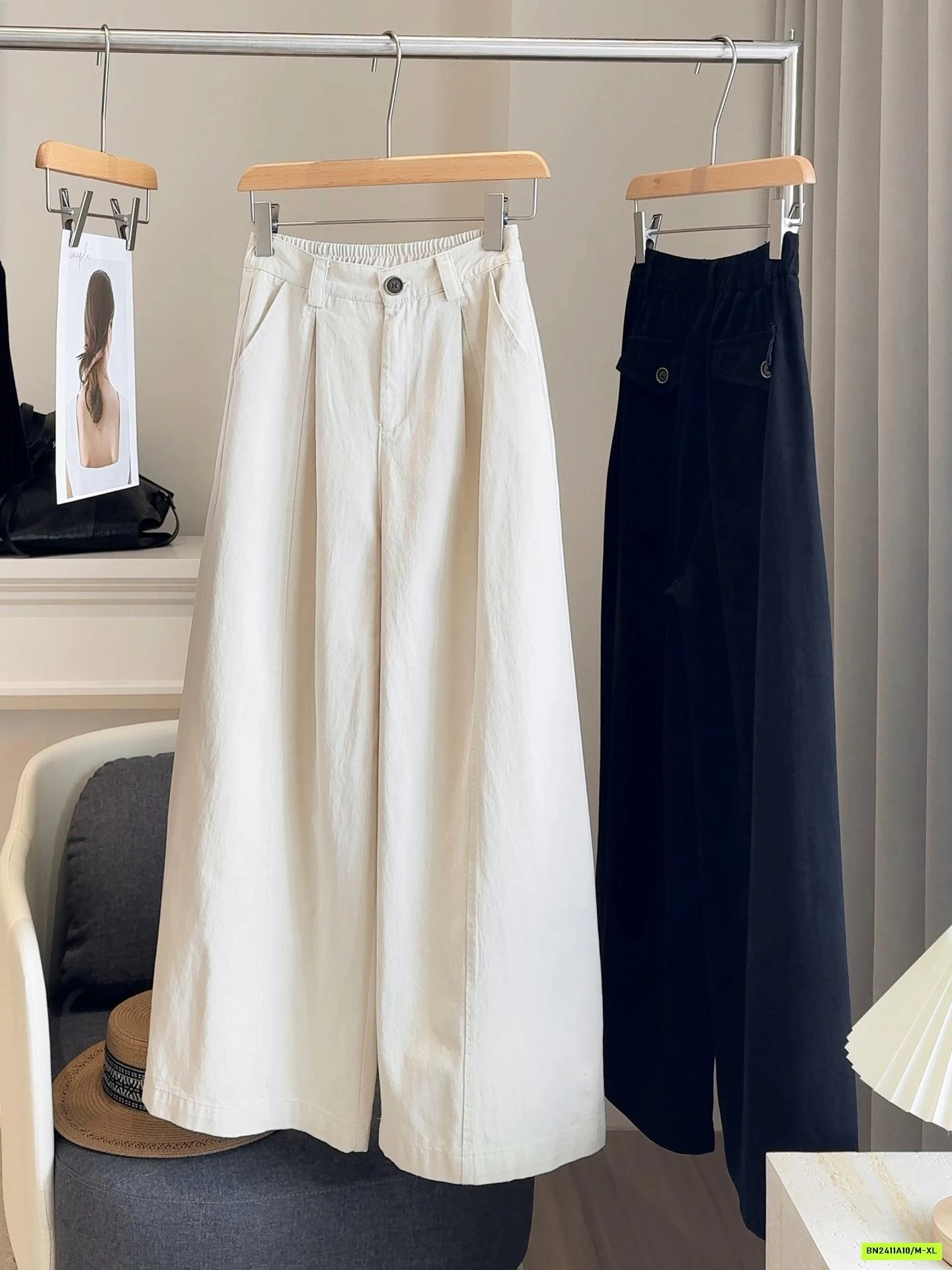 QUẦN THÔ ỐNG RỘNG CẠP LƯNG CHUN