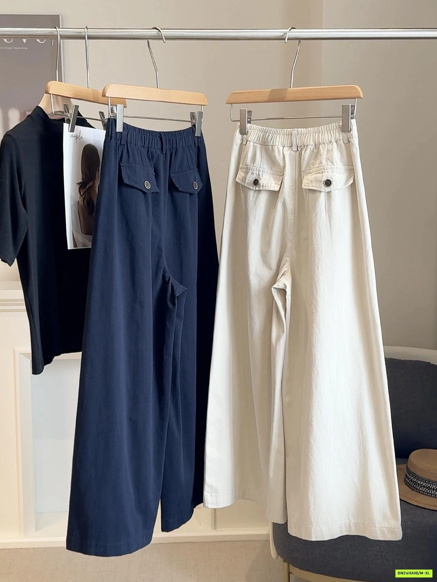 QUẦN THÔ ỐNG RỘNG CẠP LƯNG CHUN