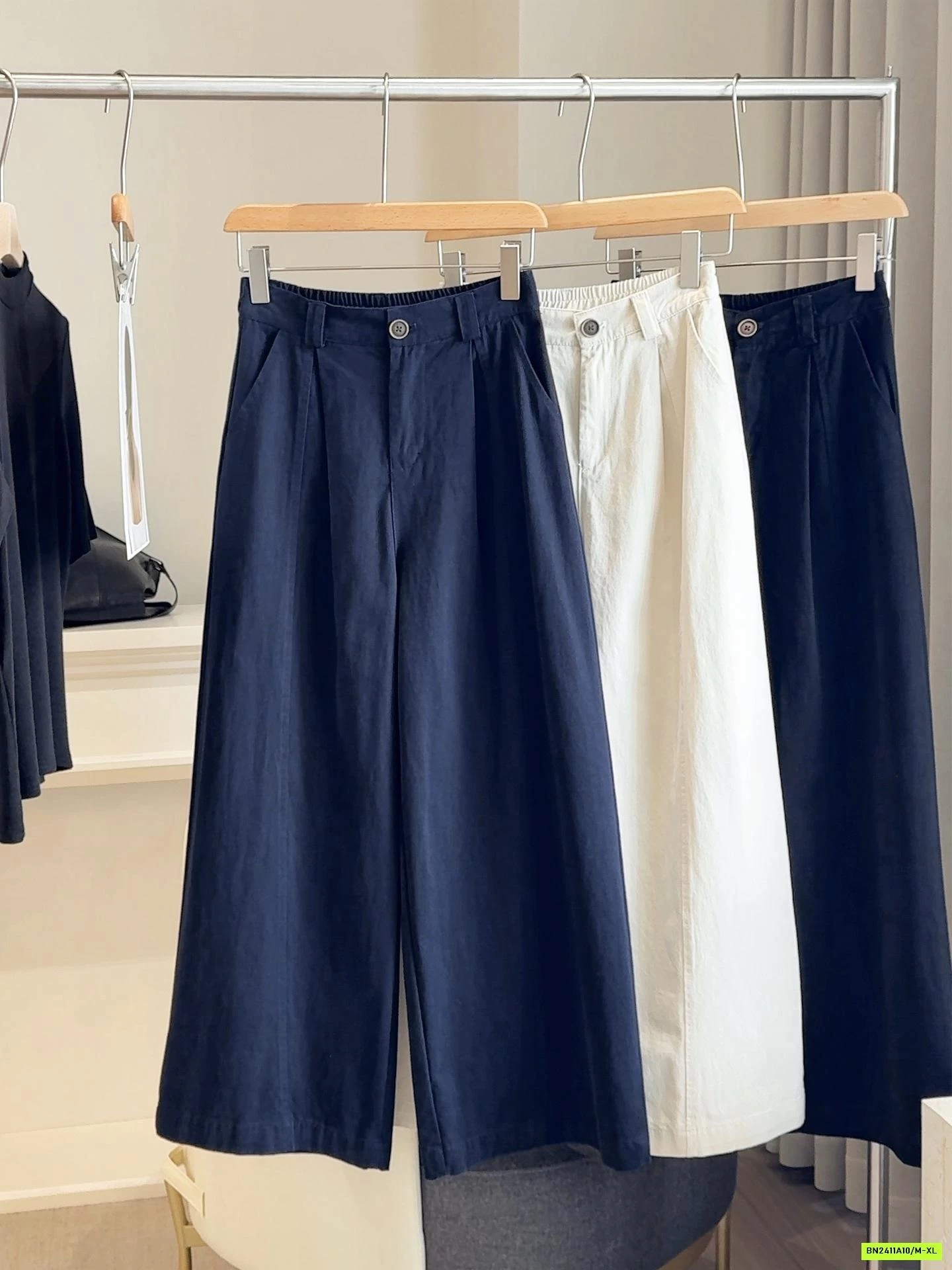 QUẦN THÔ ỐNG RỘNG CẠP LƯNG CHUN