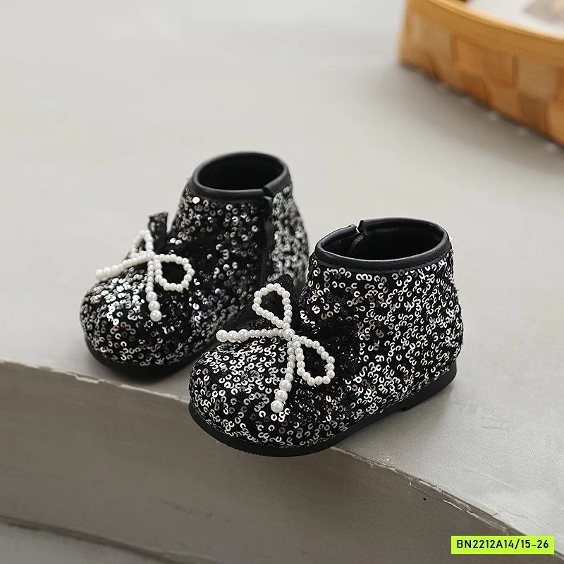 BOOT BLING BLING NƠ CỔ THẤP LÓT NHUNG