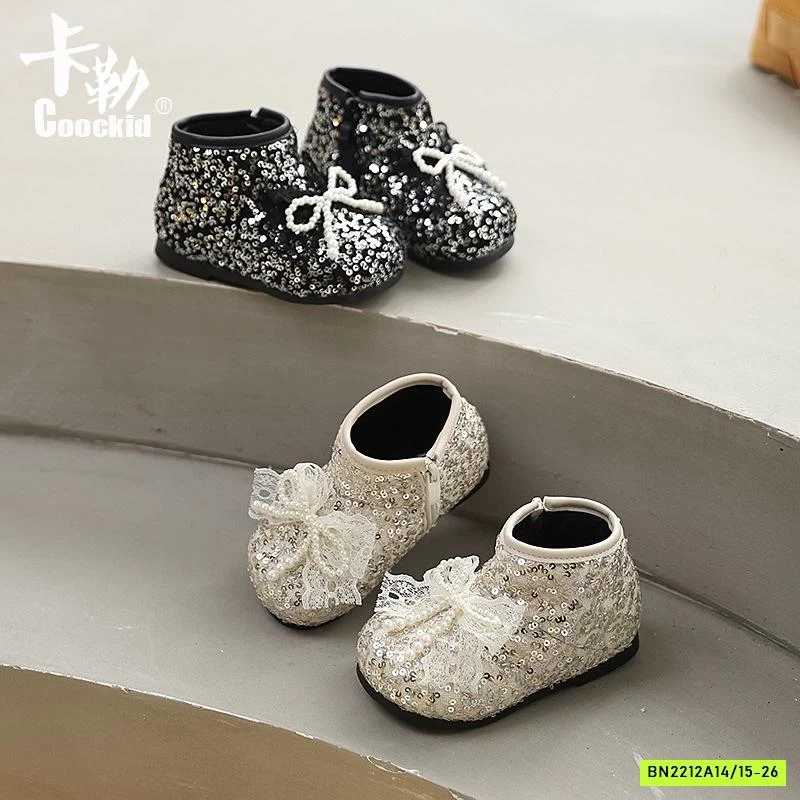 BOOT BLING BLING NƠ CỔ THẤP LÓT NHUNG