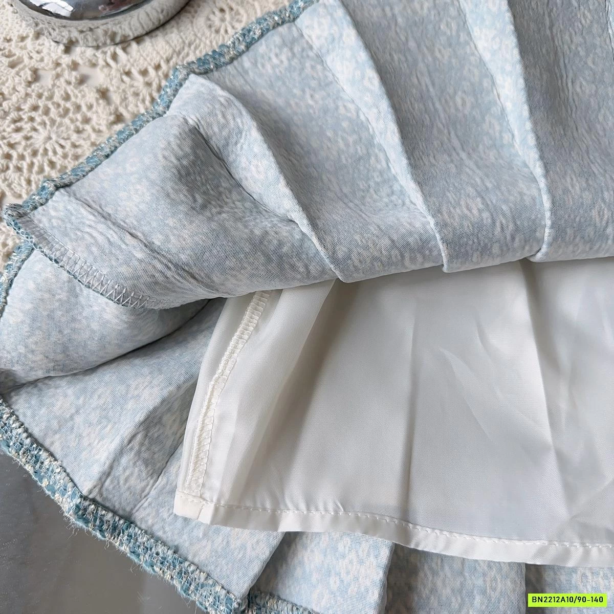 SÉT VÁY DẠ XANH XẾP LY THỦY THỦ