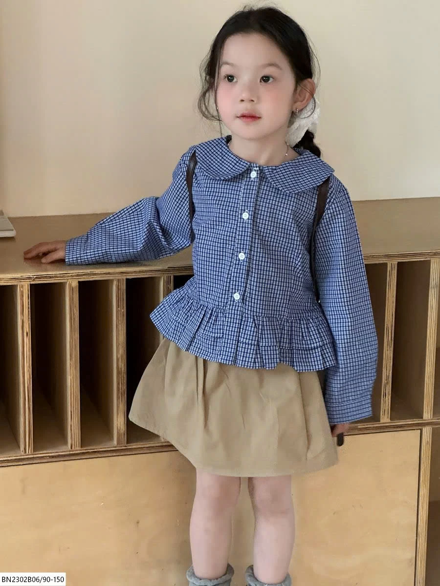 SET ÁO SƠ MI XANH MIX CHÂN VÁY BG