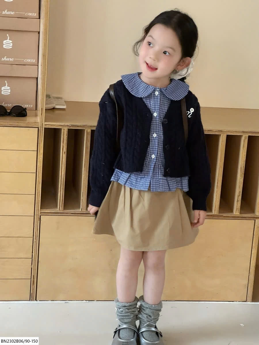 SET ÁO SƠ MI XANH MIX CHÂN VÁY BG