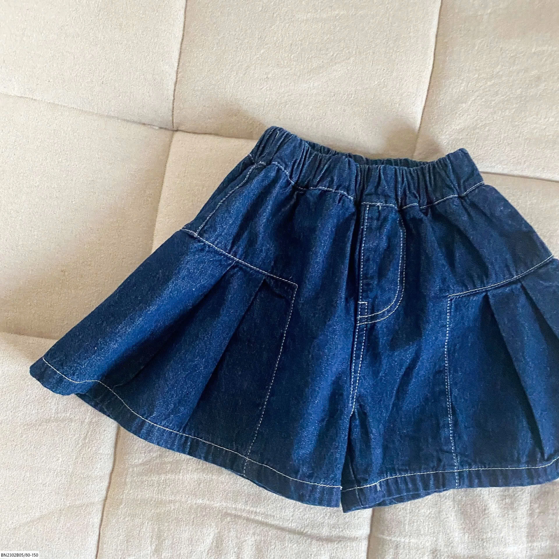 QUẦN SHORT DENIM CHỈ NỔI