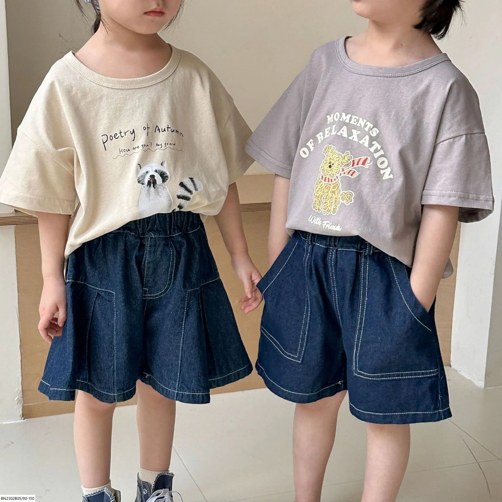 QUẦN SHORT DENIM CHỈ NỔI