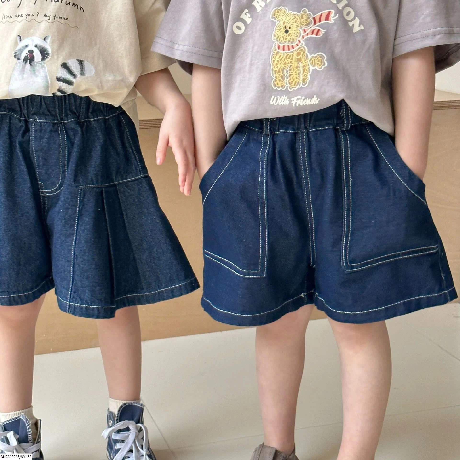 QUẦN SHORT DENIM CHỈ NỔI