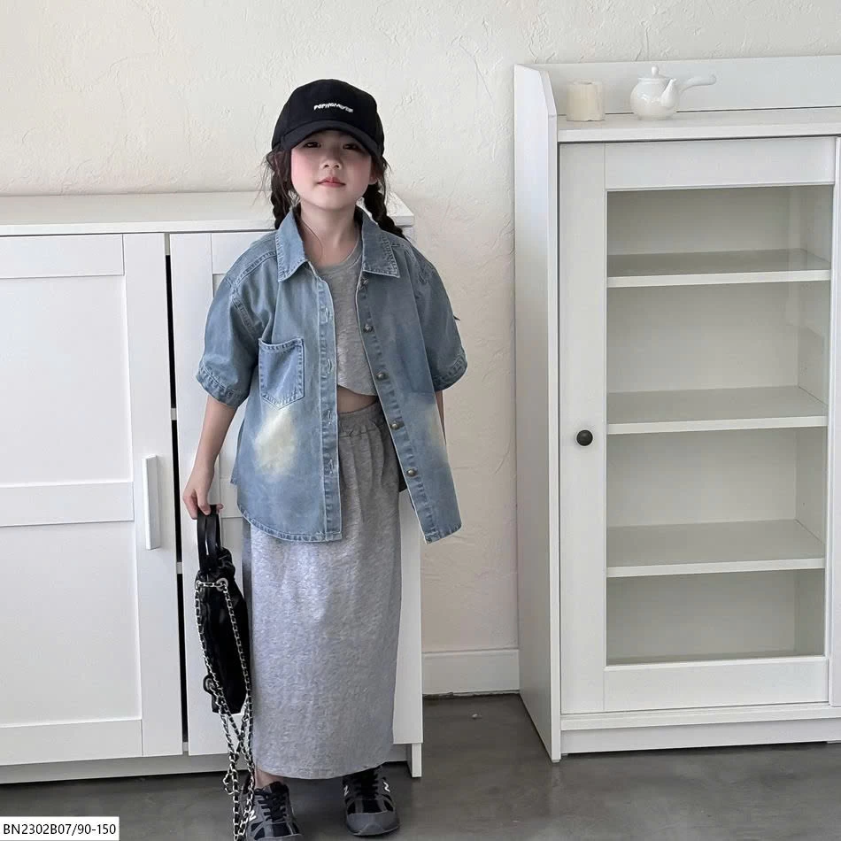 SƠ MI DENIM BẠC MÀU