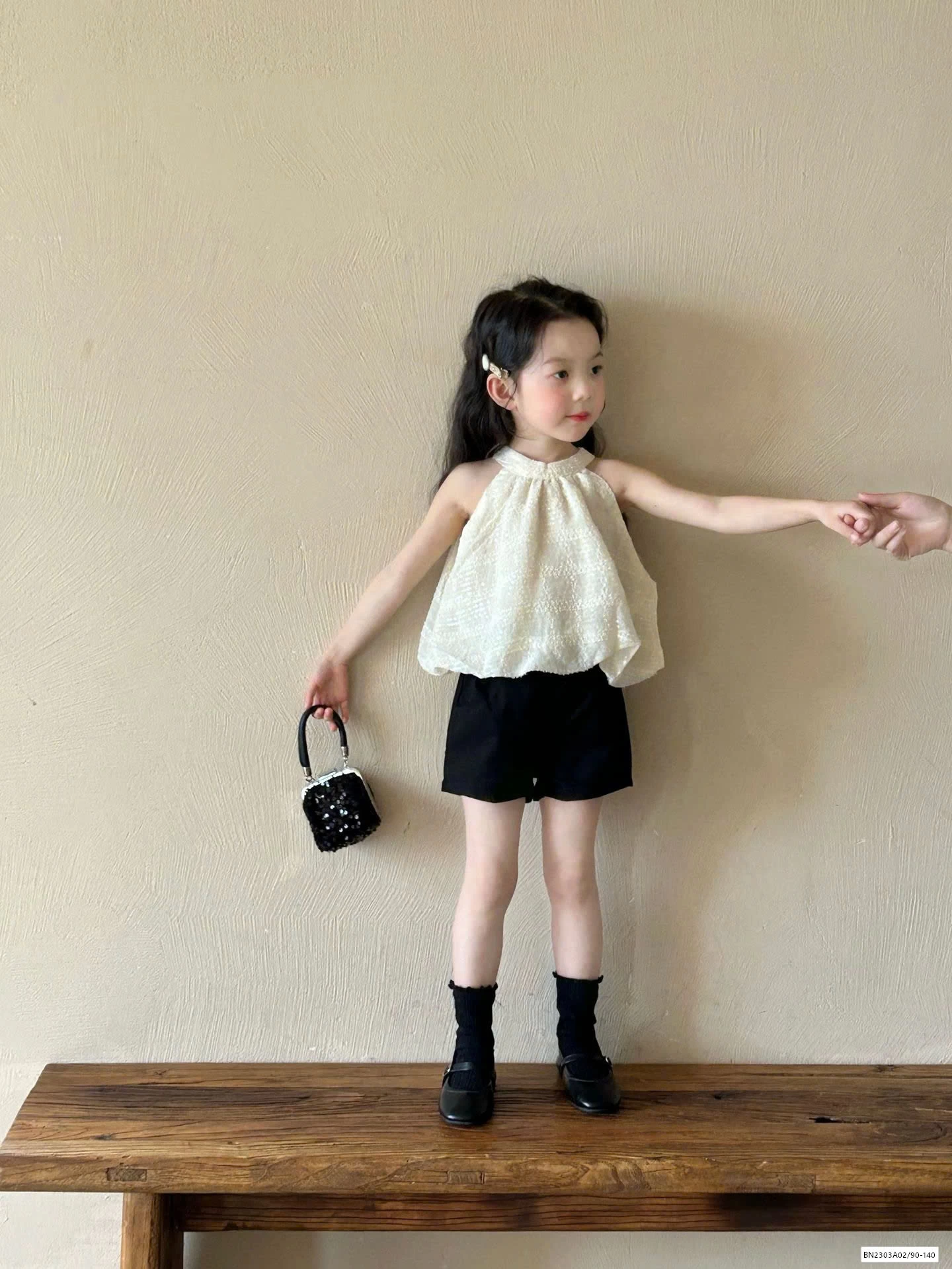 ÁO CỔ YẾM MIX SHORT ĐEN