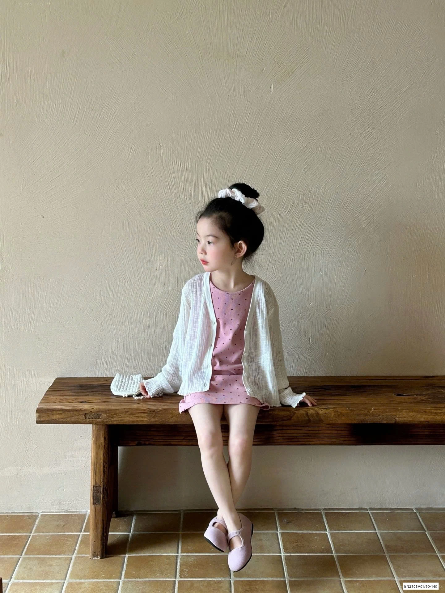 SÉT ĐẦM HỒNG BI MIX CARDIGAN