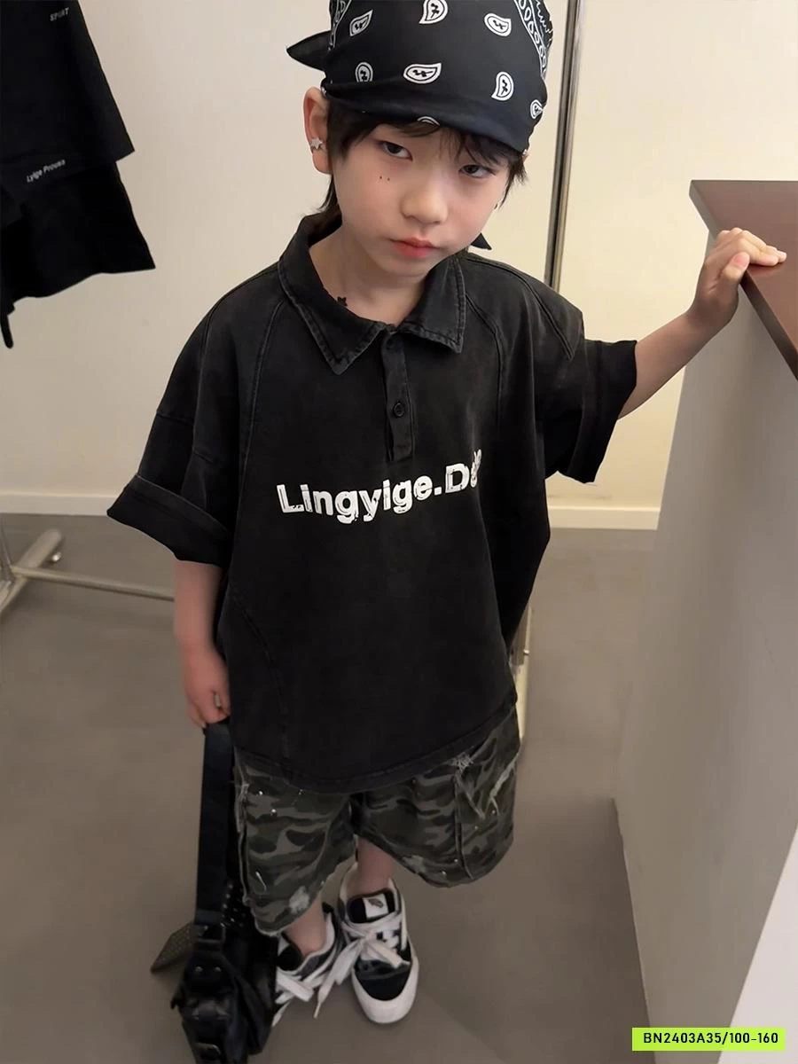 POLO ĐEN IN CHỮ BẠC MÀU CAO CẤP