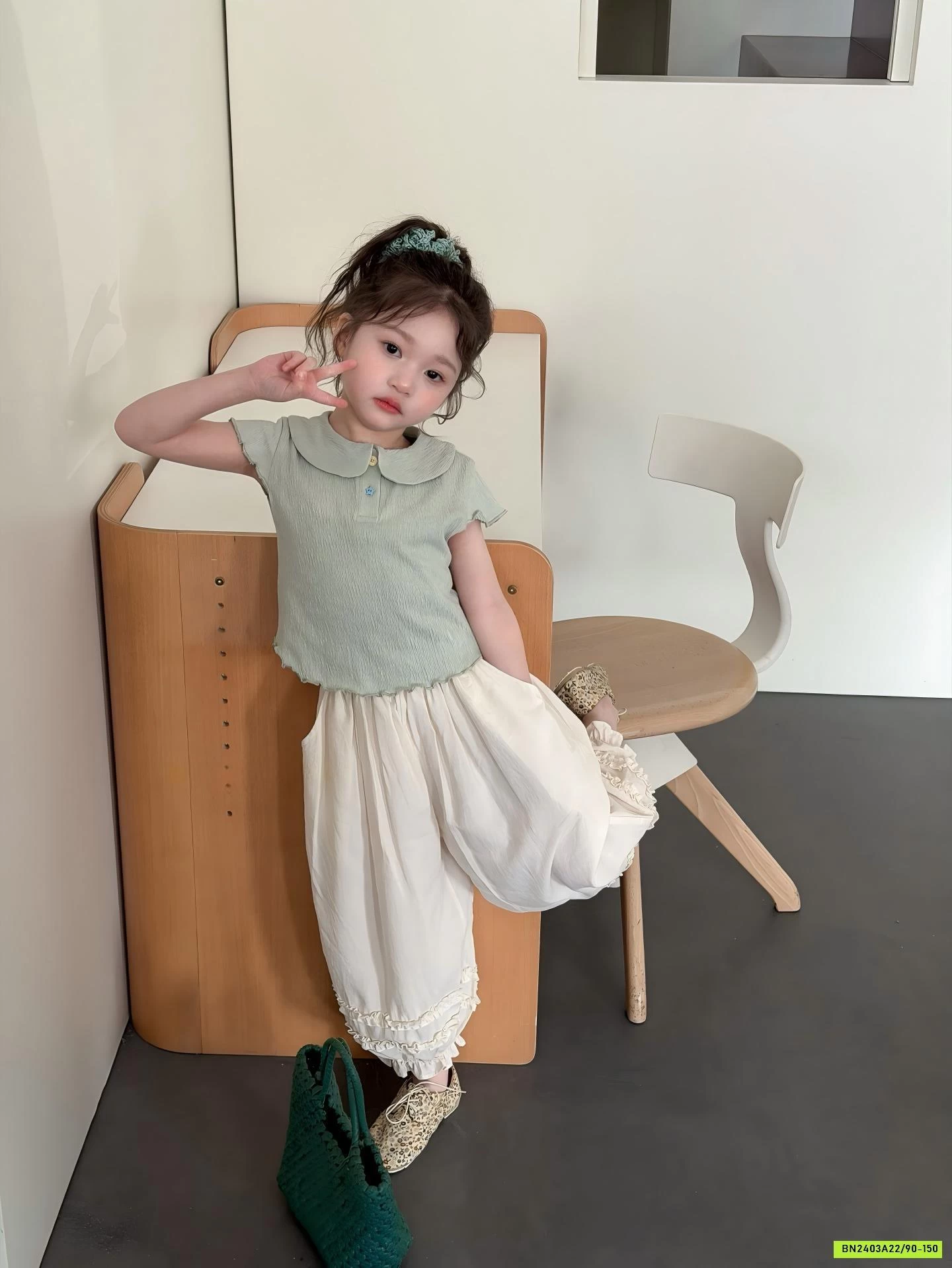 ÁO CỔ SEN MIX QUẦN VIỀN BÈO