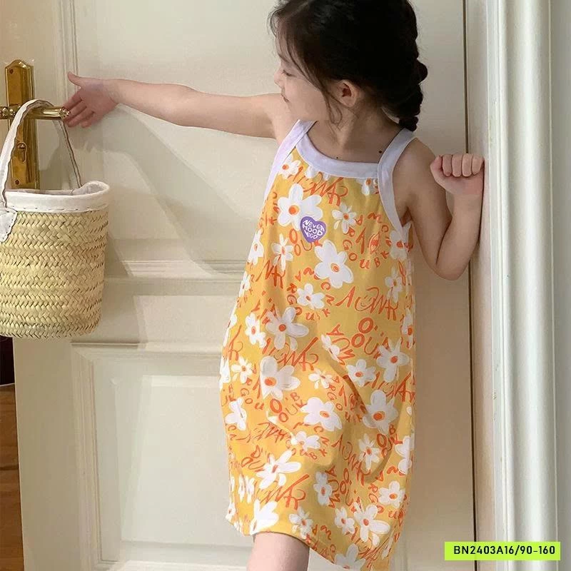 BST VÁY 2 DÂY HỌA TIẾT CHO BÉ GÁI