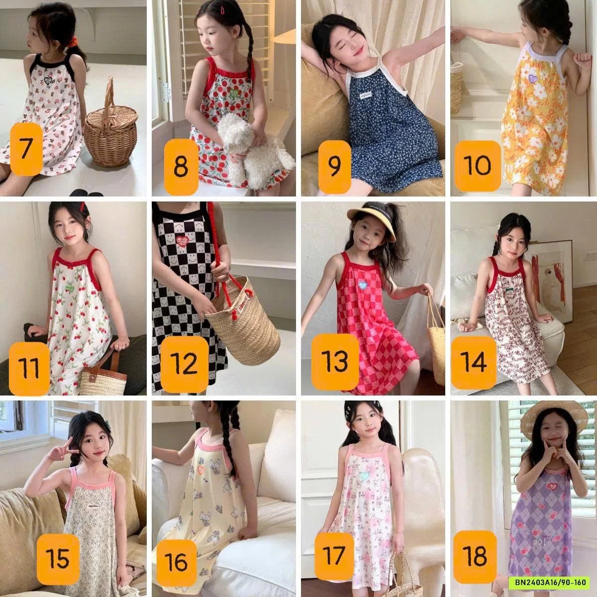 BST VÁY 2 DÂY HỌA TIẾT CHO BÉ GÁI