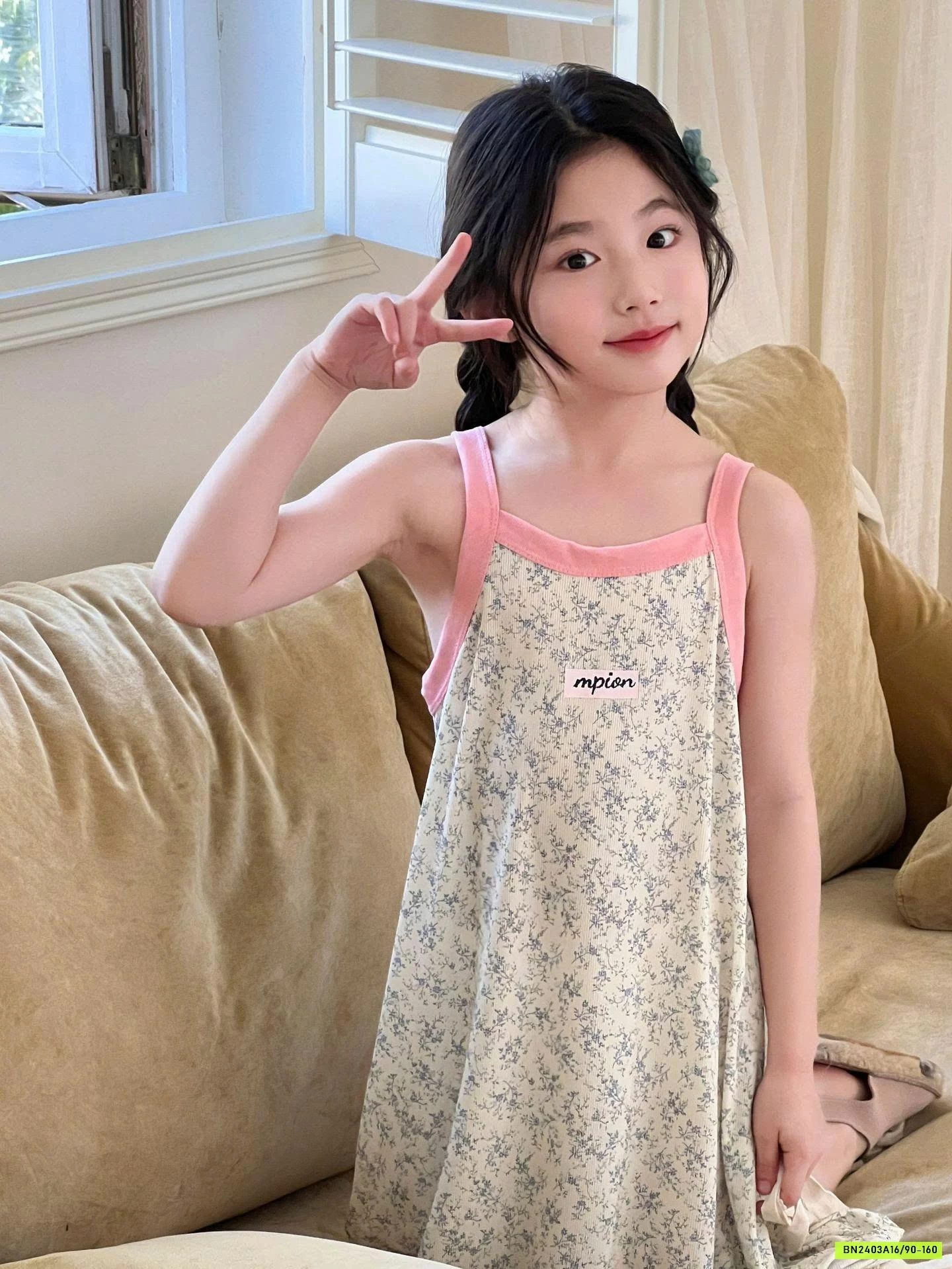 BST VÁY 2 DÂY HỌA TIẾT CHO BÉ GÁI