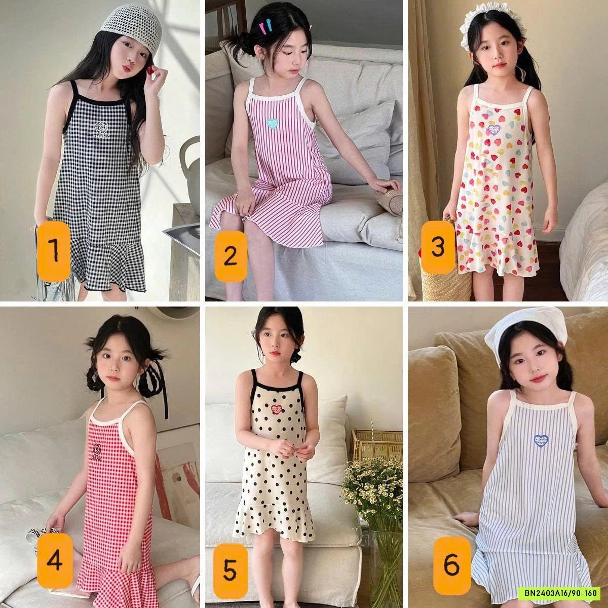 BST VÁY 2 DÂY HỌA TIẾT CHO BÉ GÁI