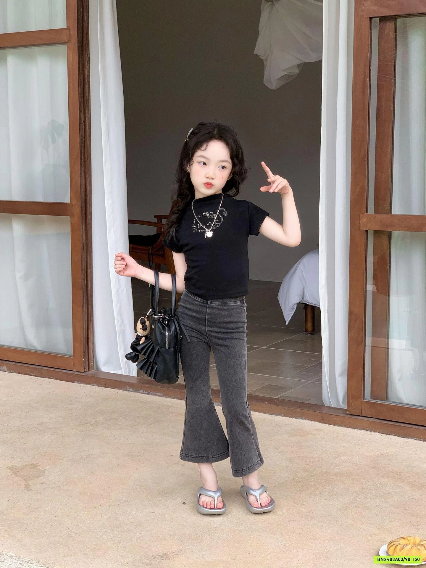 JEANS SKINNY ỐNG LOE BÉ GÁI