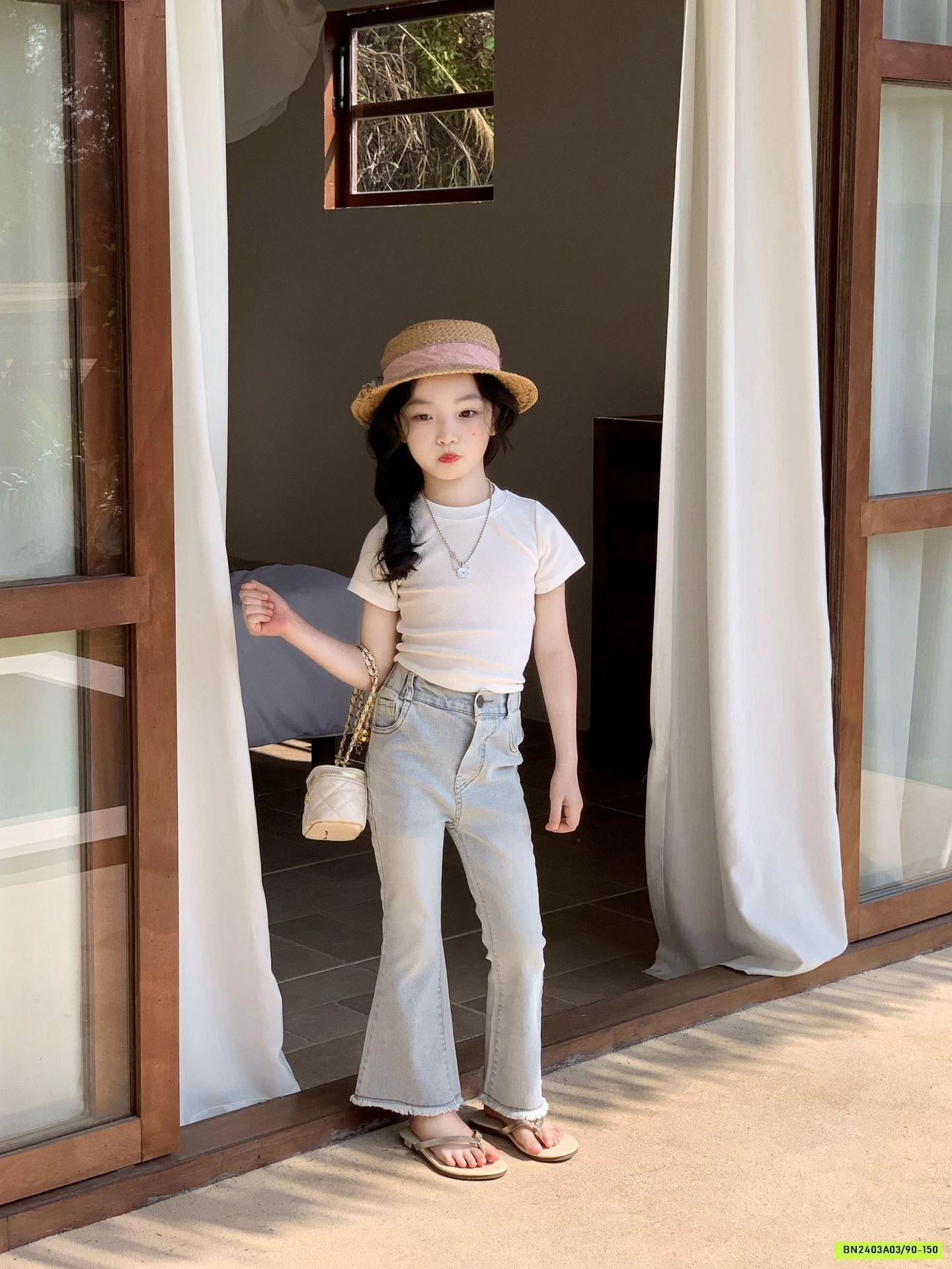 JEANS SKINNY ỐNG LOE BÉ GÁI