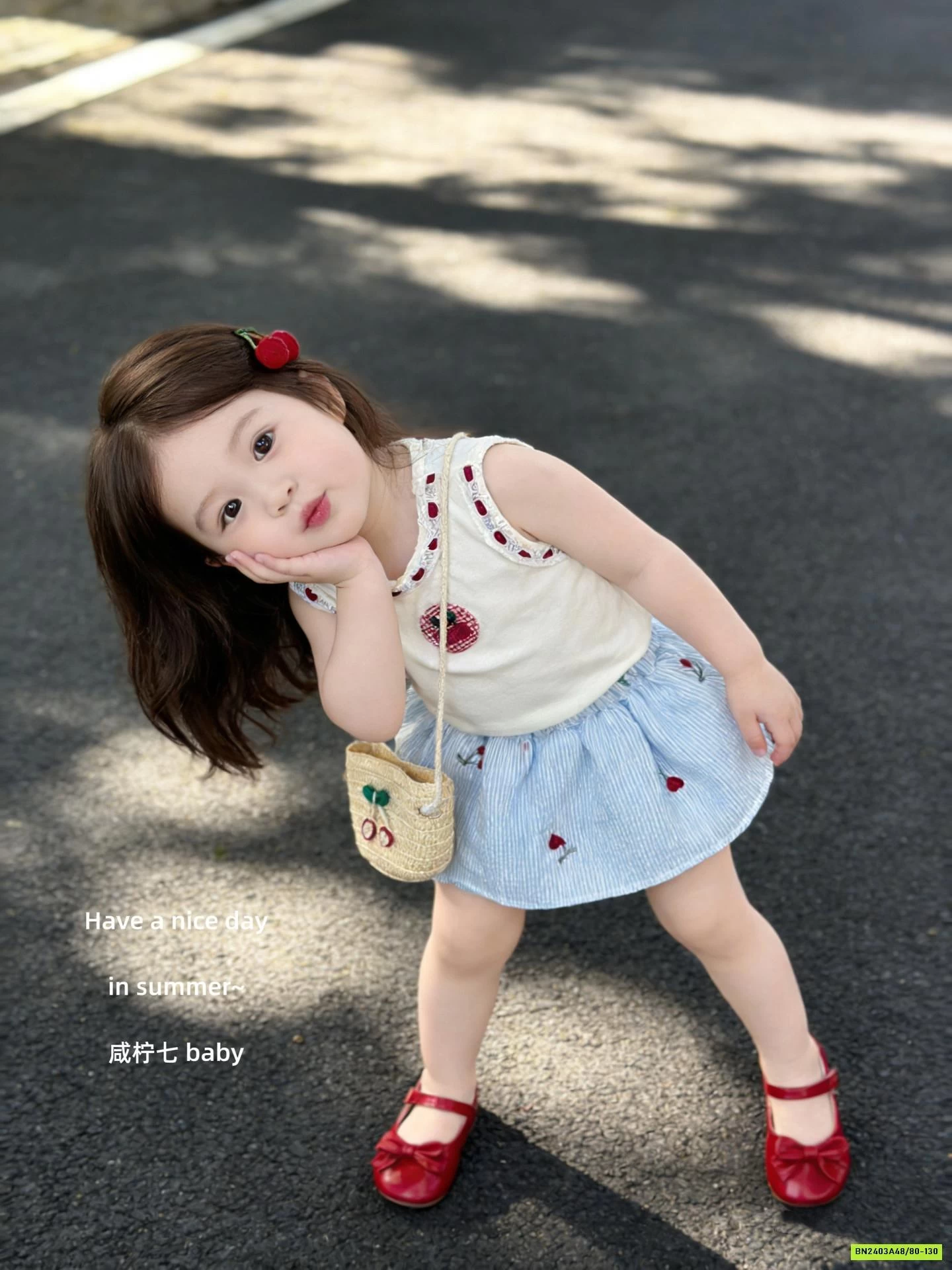 SÉT VÁY CHEERY CARO XANH TBABY