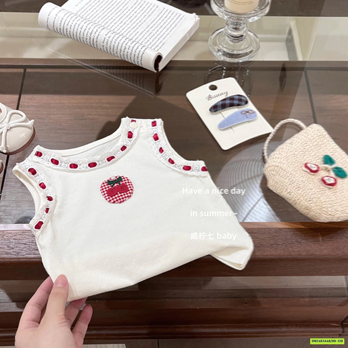 SÉT VÁY CHEERY CARO XANH TBABY