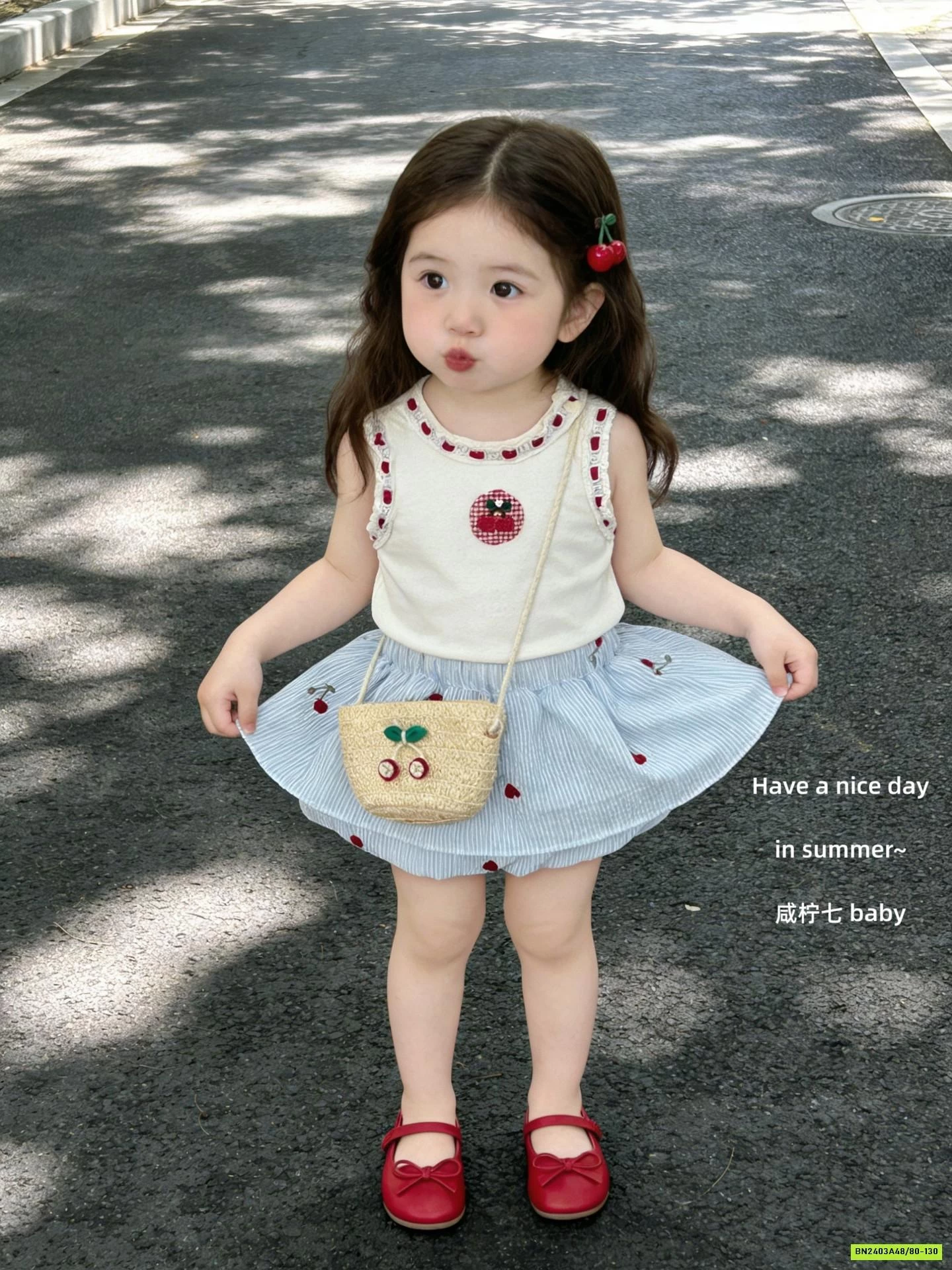 SÉT VÁY CHEERY CARO XANH TBABY