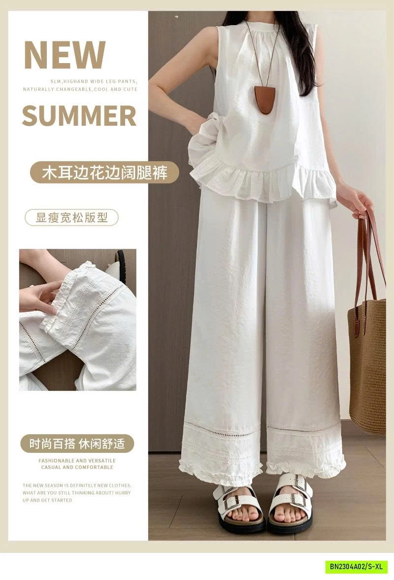 QUẦN SUÔNG ĐŨI VIỀN REN GẤU