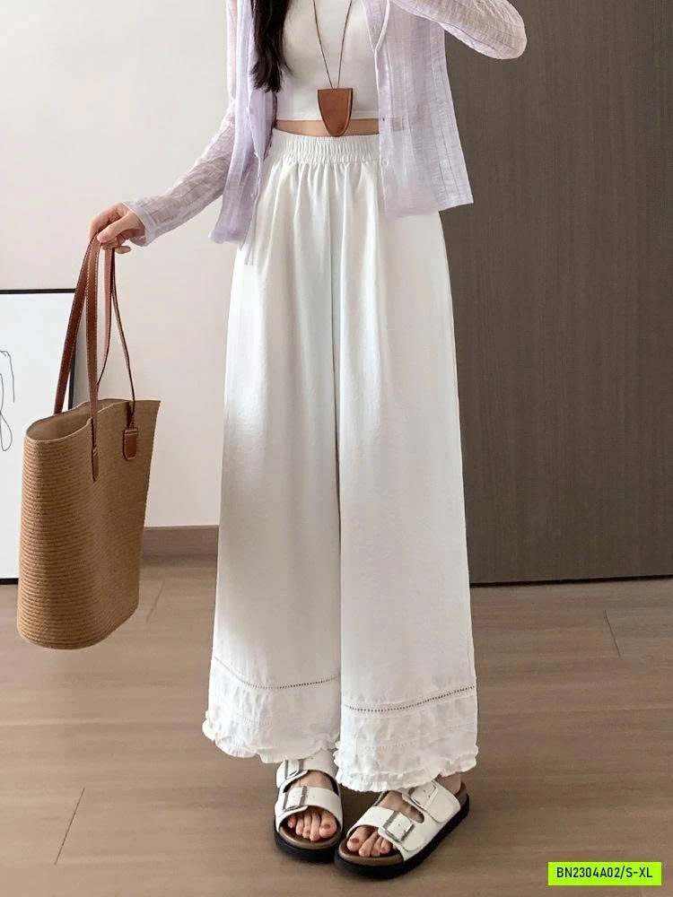 QUẦN SUÔNG ĐŨI VIỀN REN GẤU