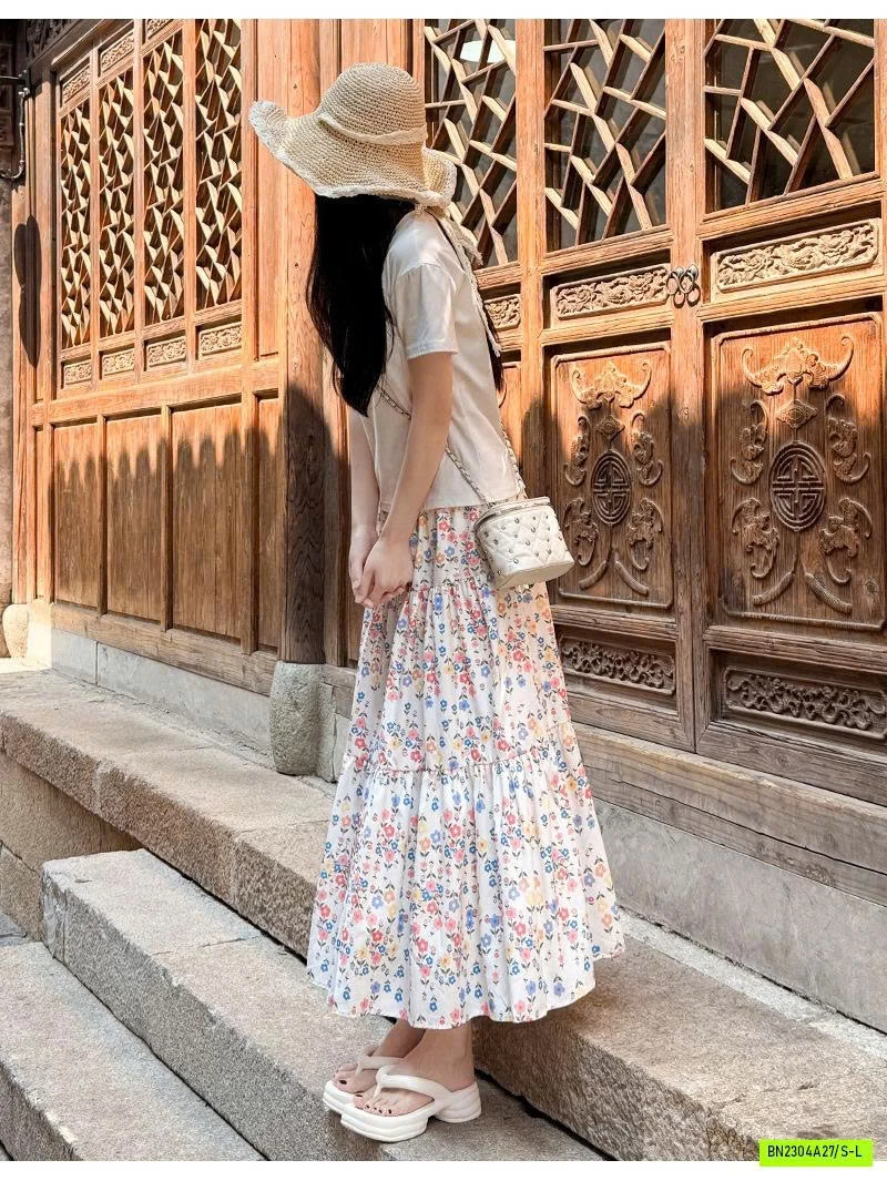 CHÂN VÁY HOA DÁNG DÀI